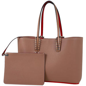 Christian Louboutin Kabata Small Tote Bag Shoulder Bag Leather Pink Red
